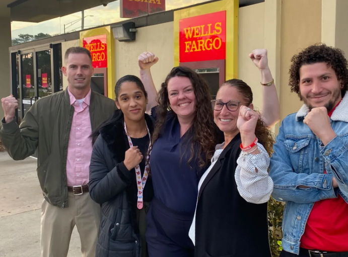 Wells Fargo workers unionize in Florida