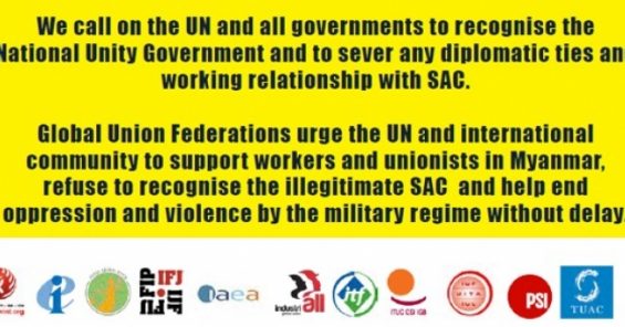 UNI Apro joins Asia Pacific Regional Organisations of Global Union Federations in calling for more concrete action to stop violence and oppression in Myanmar