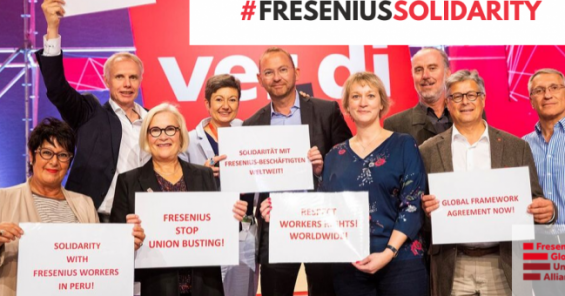 De Leipzig a Lima y Los Angeles, la Alianza Sindical Mundial Fresenius exige que se ponga término a los abusos de los derechos de los trabajadores y trabajadora