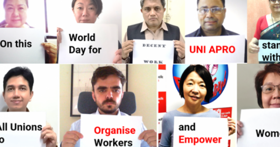 UNI Apro står tillsammans med alla fackföreningar på Världsdagen för anständigt arbete 2021 för att kämpa för hälsa och säkerhet som en grundläggande rättighet för alla!